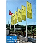 3m Paslanmaz Krom Flama Bayrak Direği